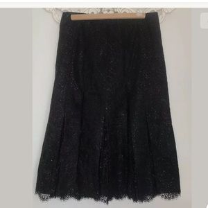 St. John Black Lace Midi Skirt
